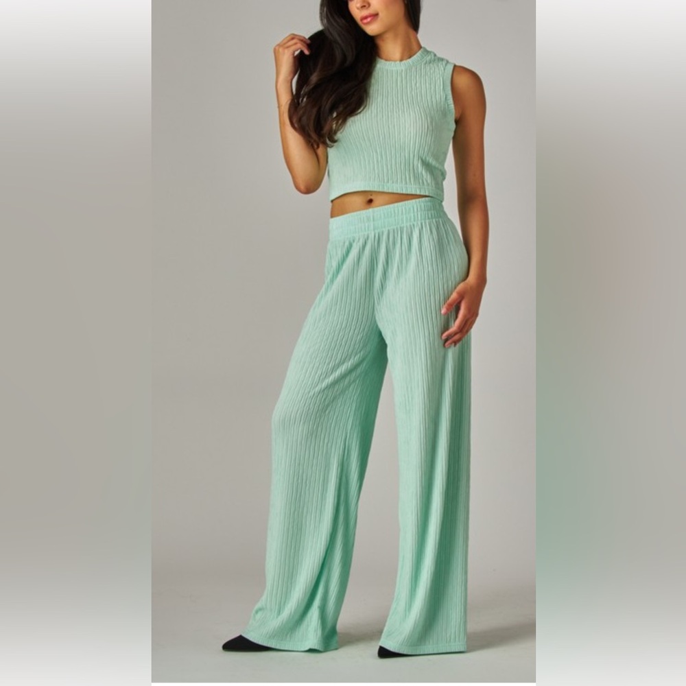 Elegant Mint Green Wide Leg Jumpsuit